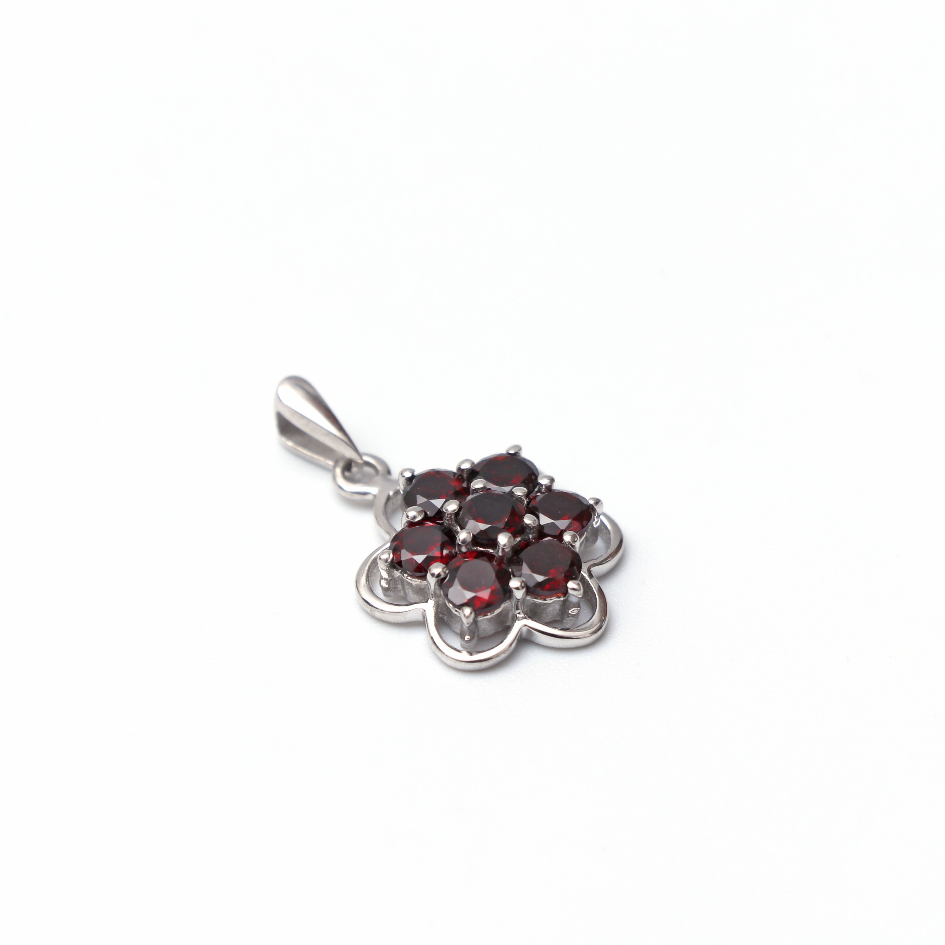 Natural Red Garnet Pendant With Chain