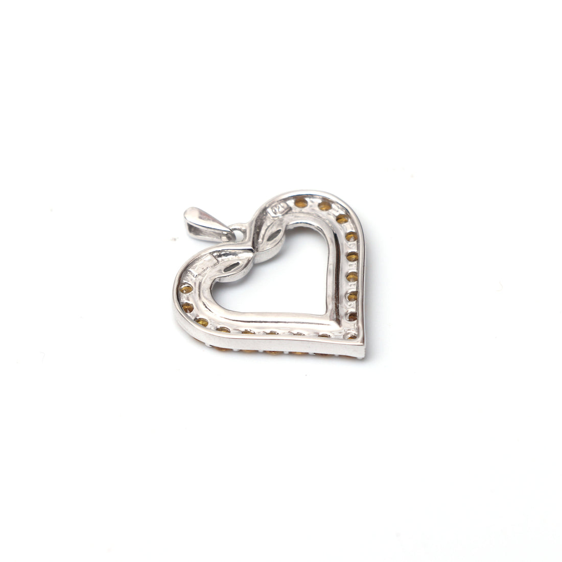 Natural Yellow Citrine Heart Pendant
