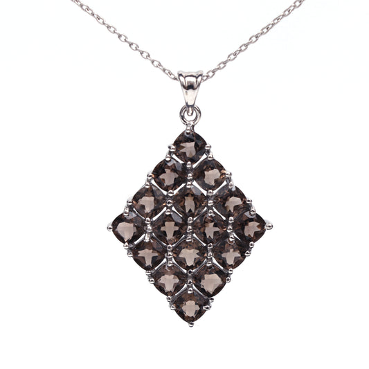 Barfi Smoky Quartz Pendant- Comes with silver chain