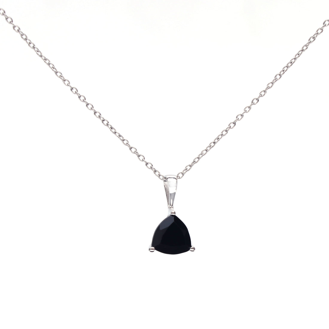 Black Spinel Triangle Gemstone Pendant