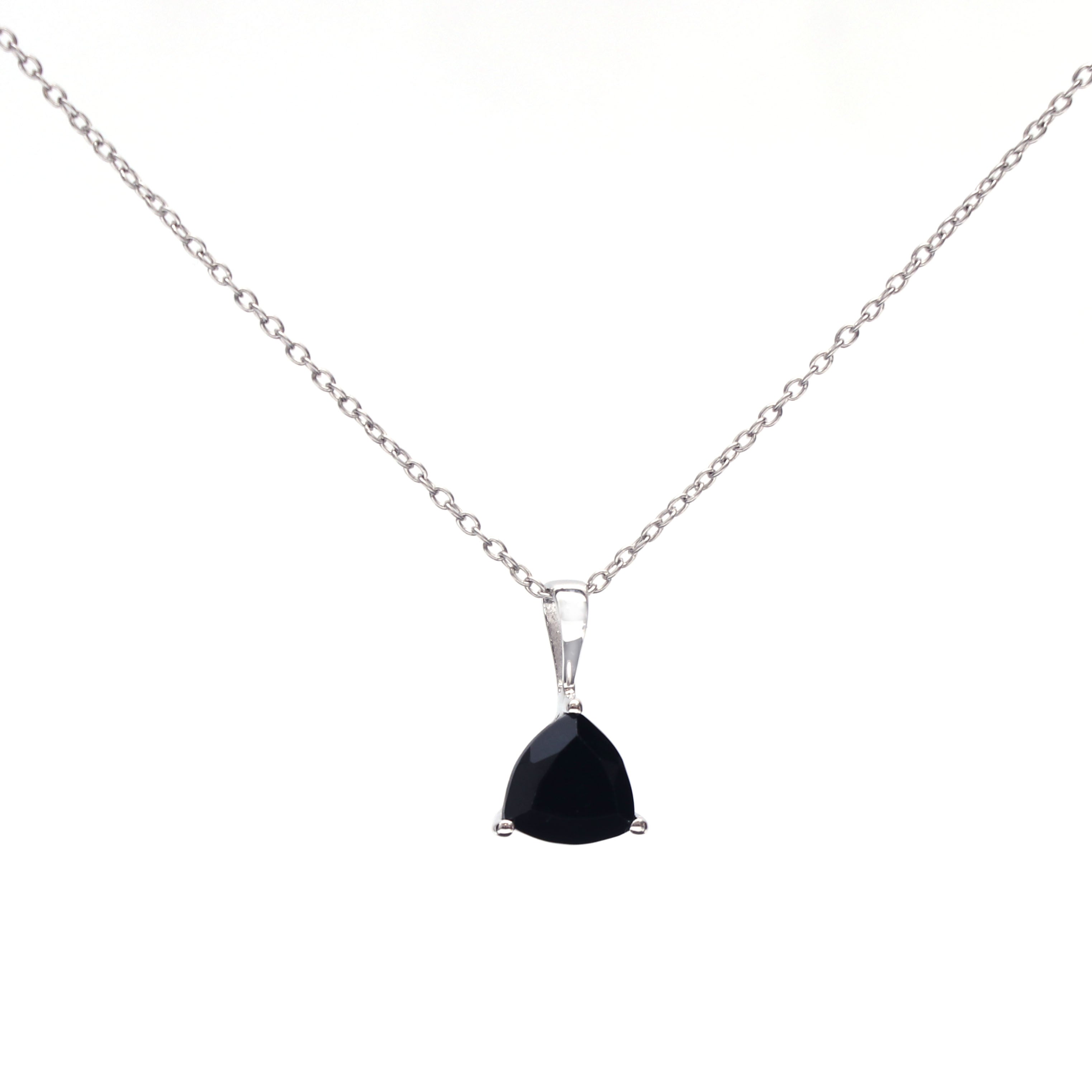 Black Spinel Triangle Gemstone Pendant