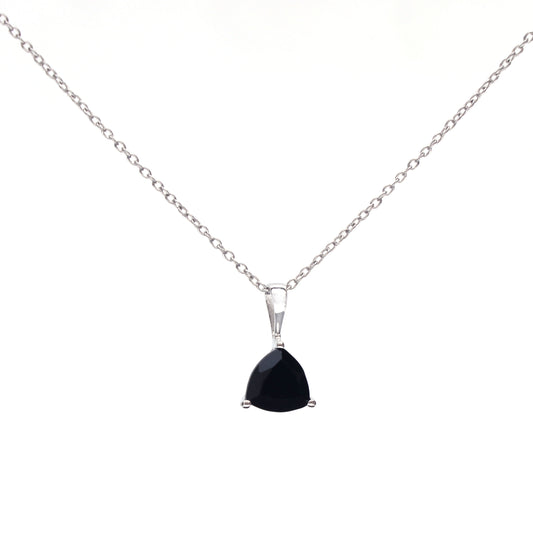 Black Spinel Triangle Gemstone Pendant