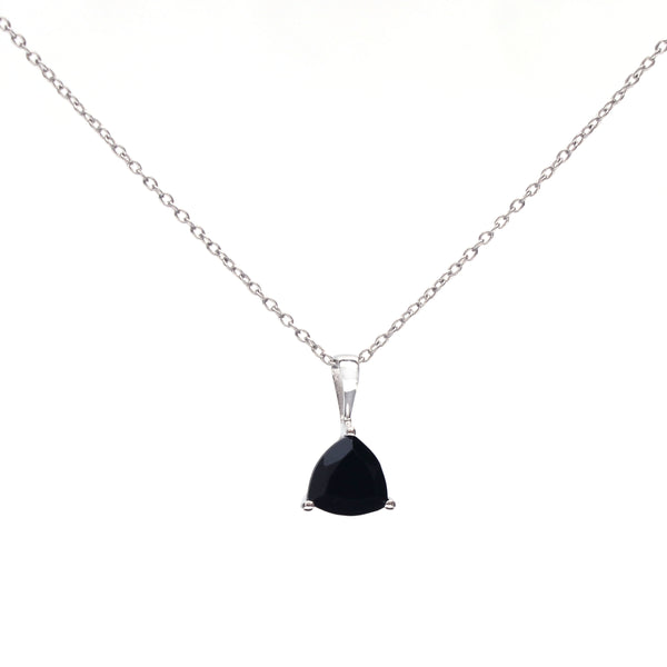Black Spinel Triangle Gemstone Pendant