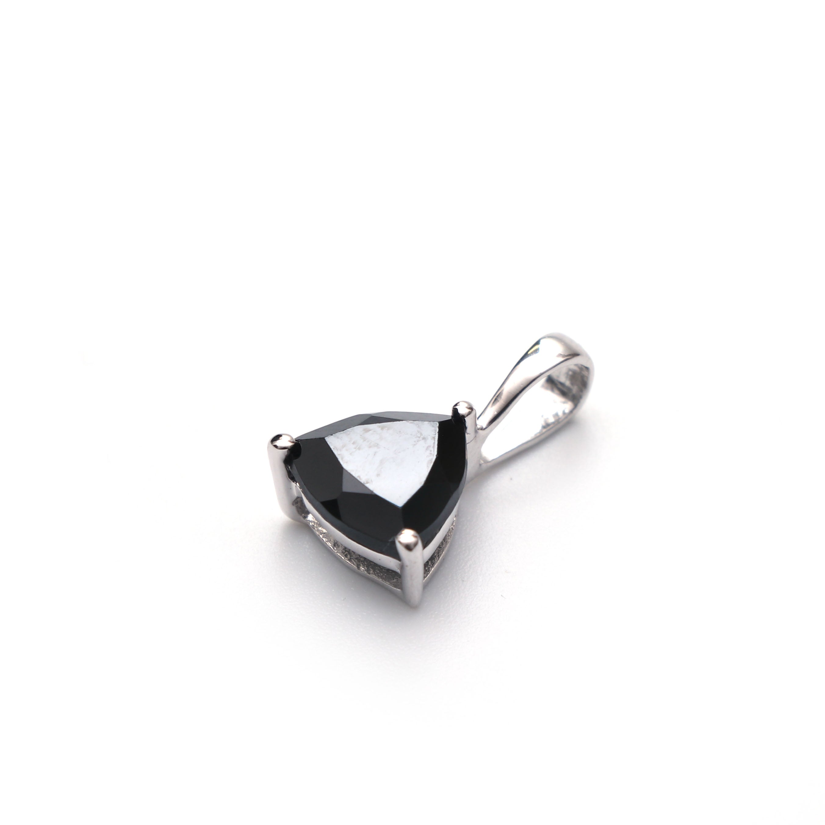 Black Spinel Triangle Gemstone Pendant