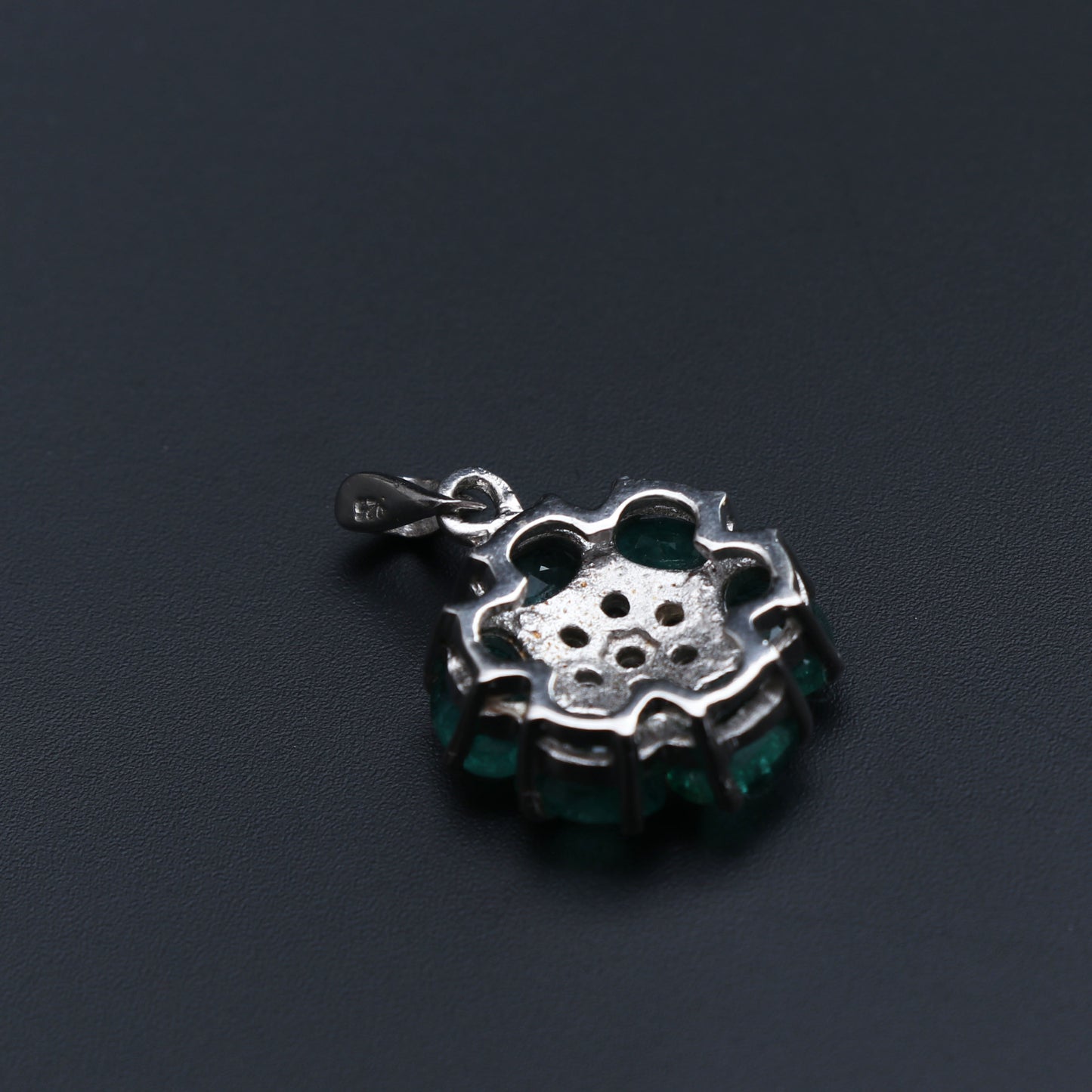 Natural Green Emerald and Topaz Pendant