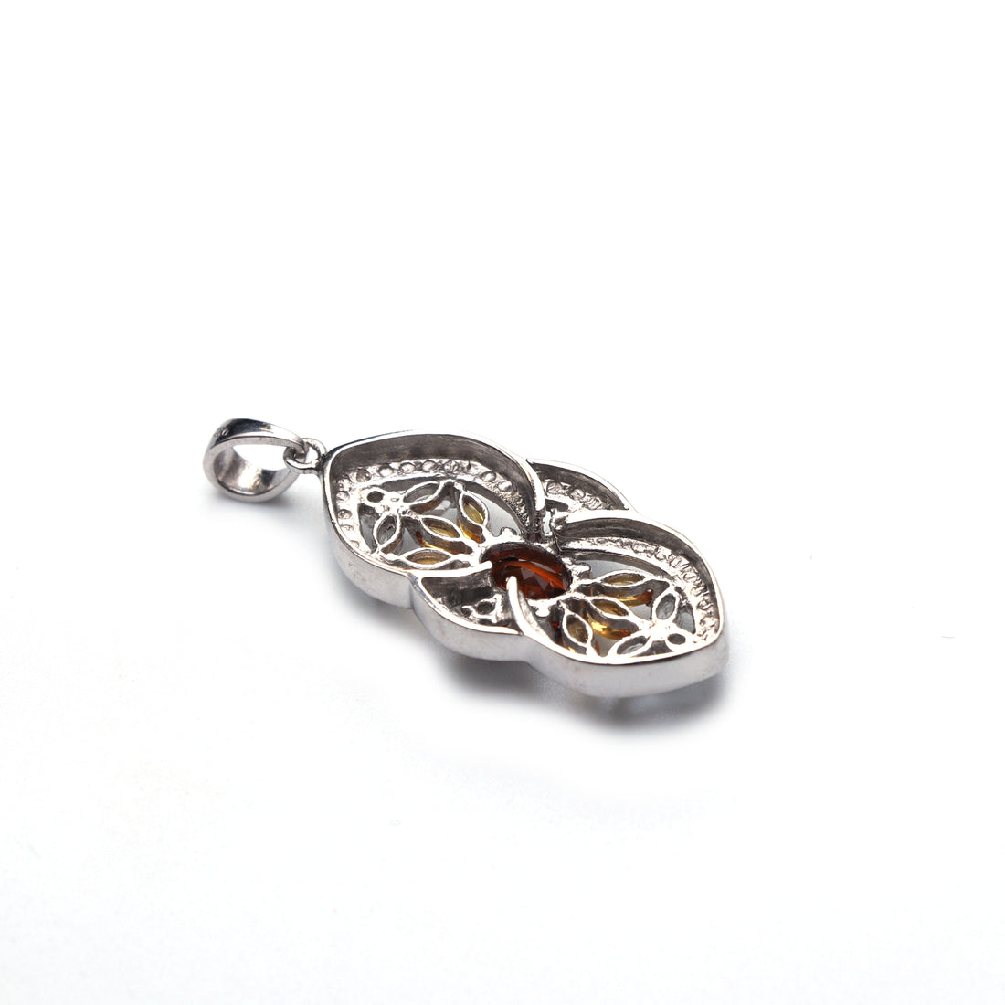 Garnet Citrine Topaz Pendant With Chain