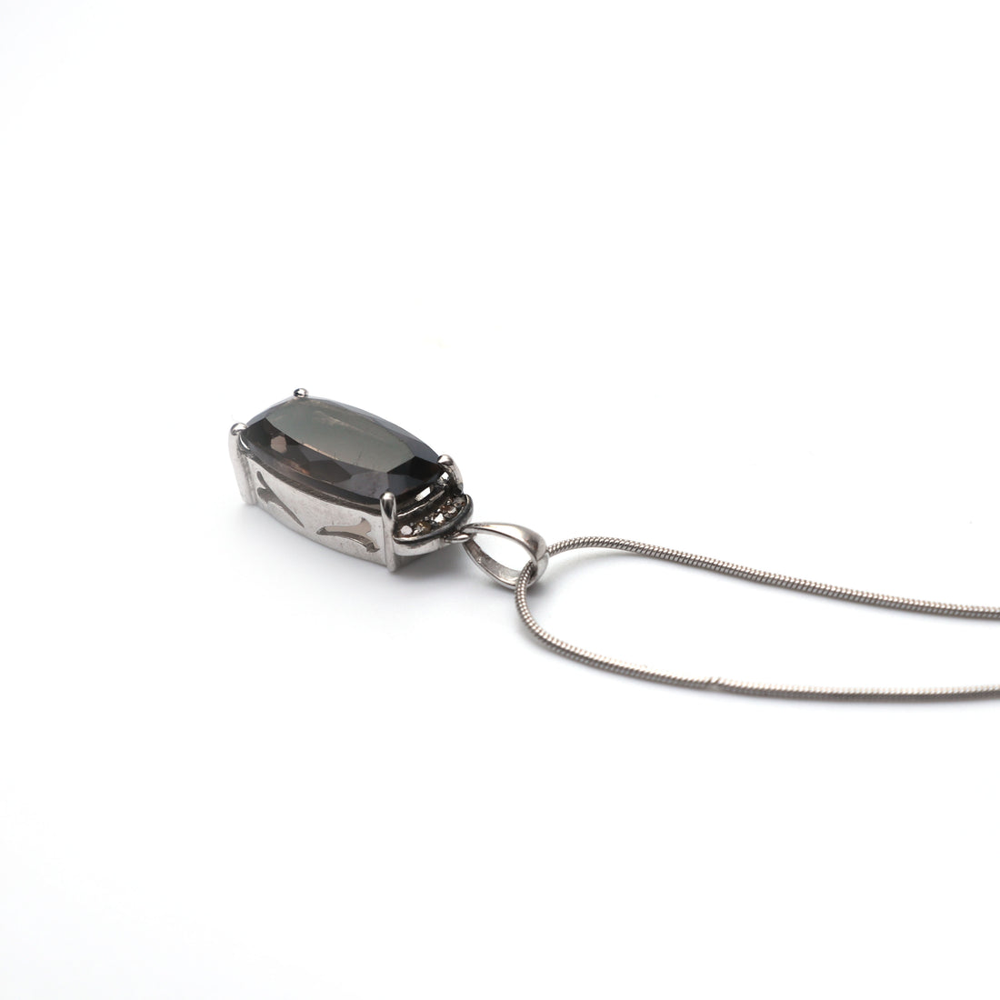 Smoky Quartz and Champagne Diamond Pendant