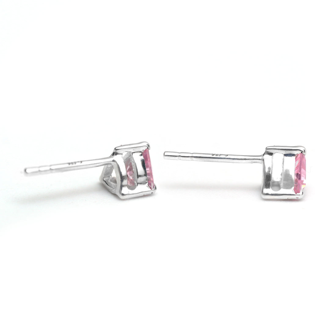 Pink Diamond Triangle Earring