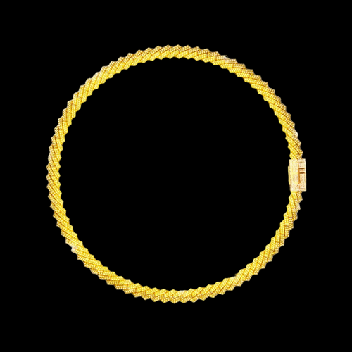 18k Yellow Gold 8mm Raised Cuban Chain