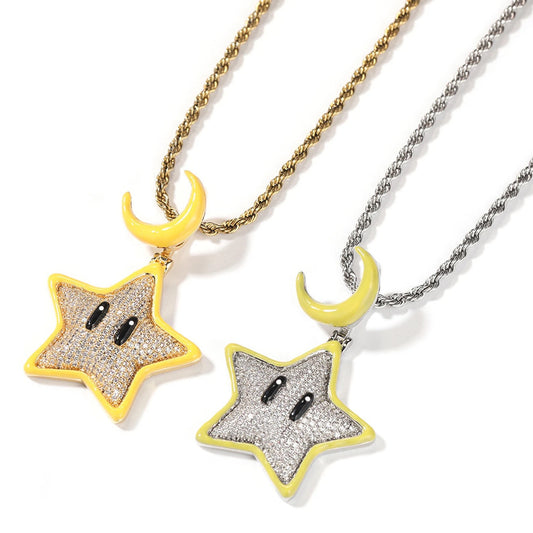 Iced Out Starboy Pendant - Glow in the dark
