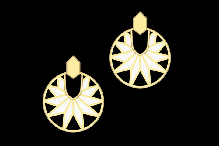 ED Geometric Round Drop Earrings
