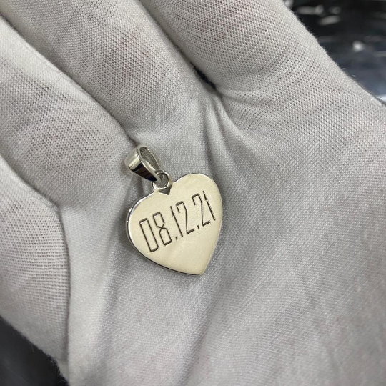 Custom Text Heart Shape Pendant- Comes with a 16+4” chain