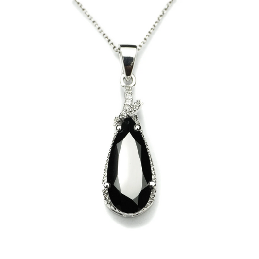 Black Spinel Pear Shape Pendant