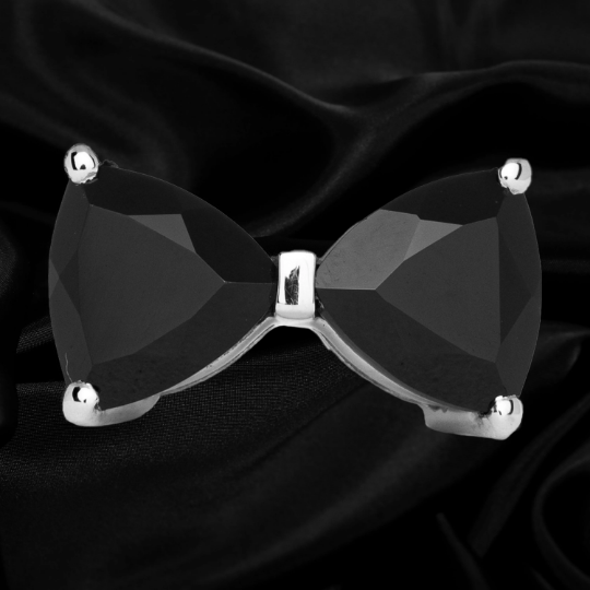 Black Spinel Dual Triangle Stone Ring