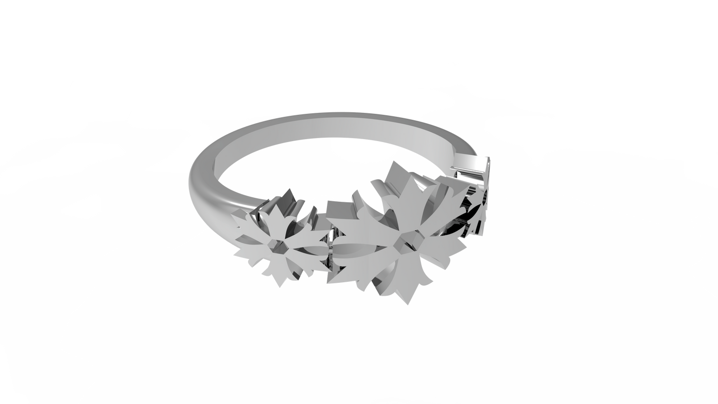 Crossed Cemetery Gothic Ring