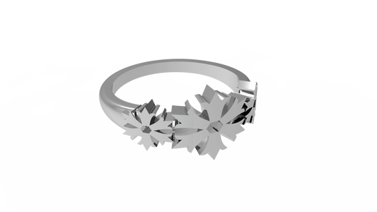 Crossed Cemetery Gothic Ring