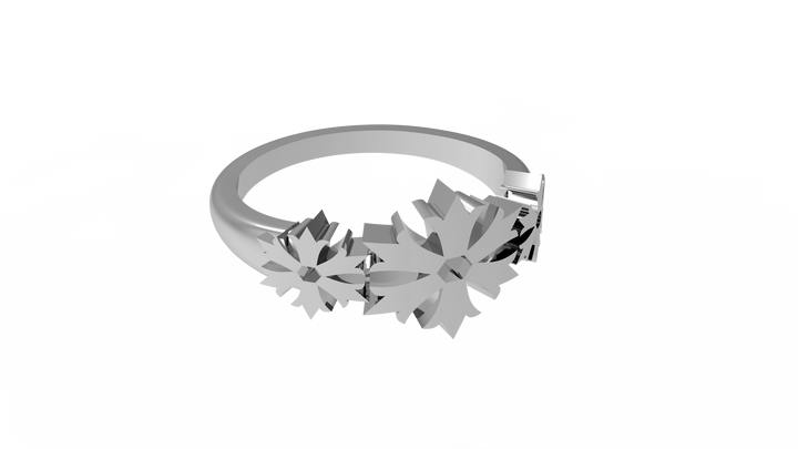 Crossed Cemetery Gothic Ring