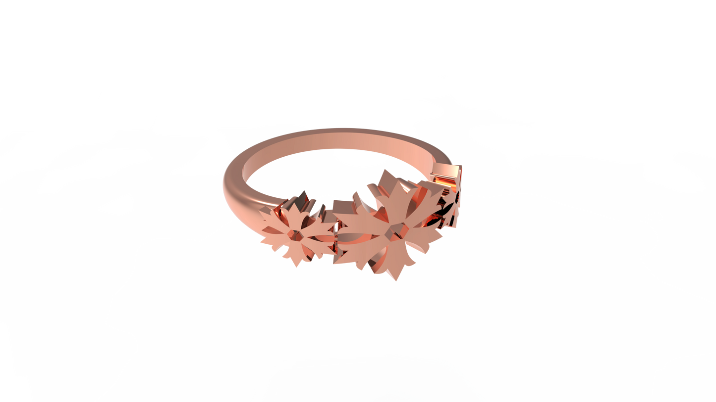 Crossed Cemetery Gothic Ring
