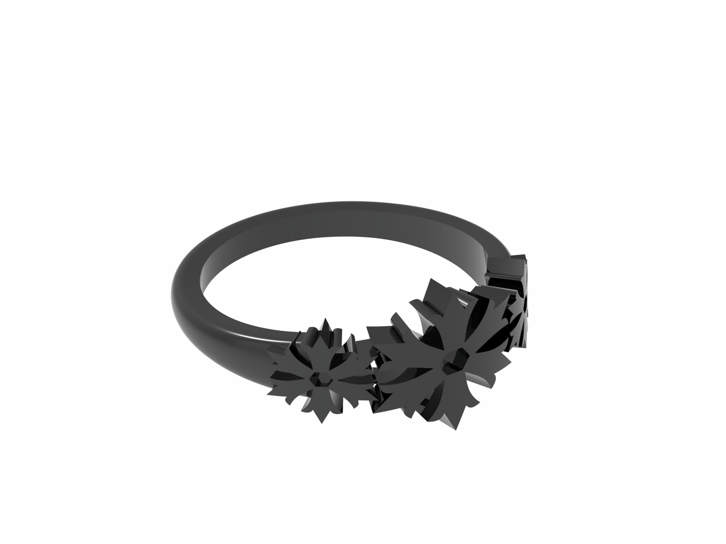 Crossed Cemetery Gothic Ring