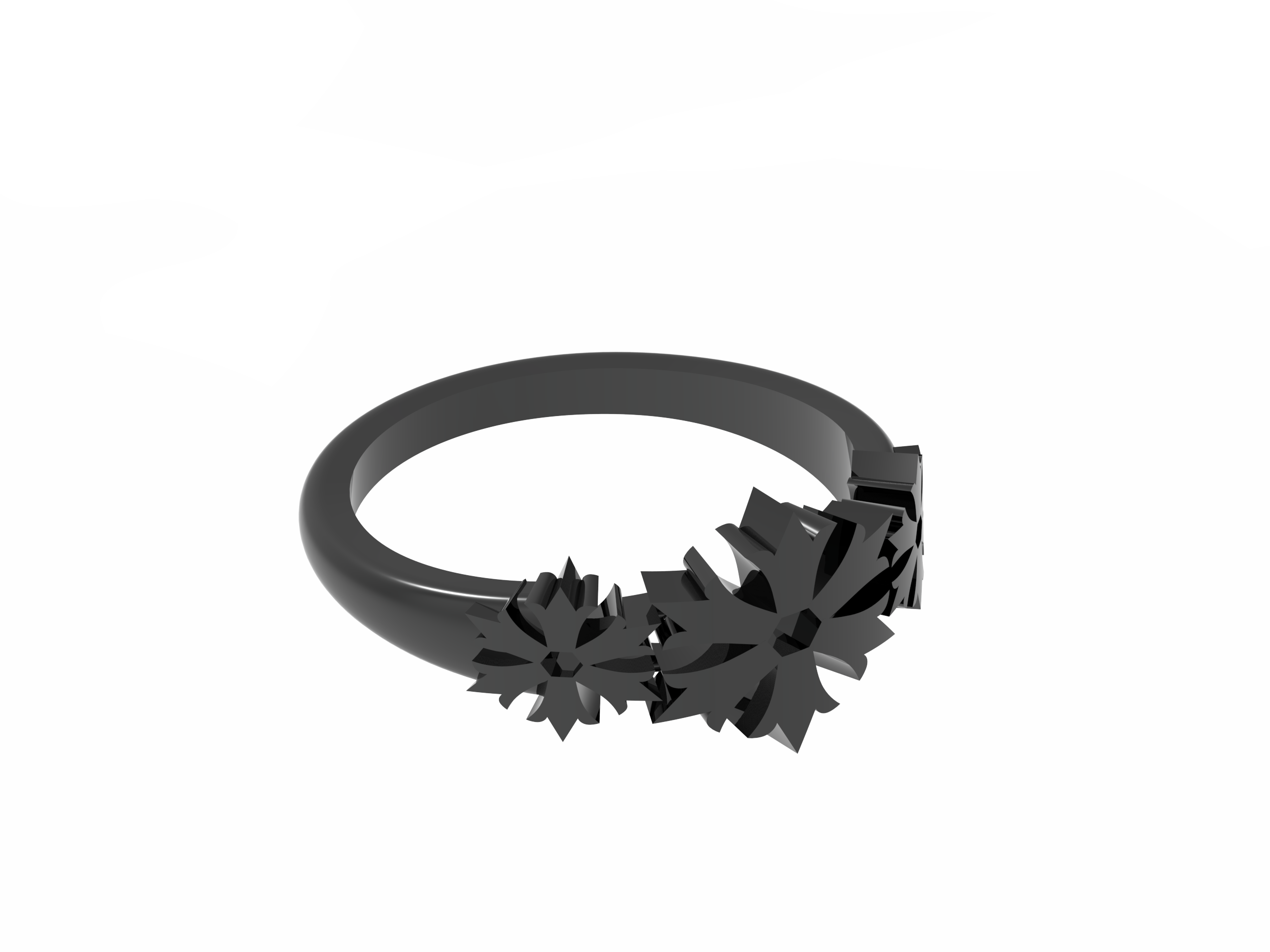 Crossed Cemetery Gothic Ring