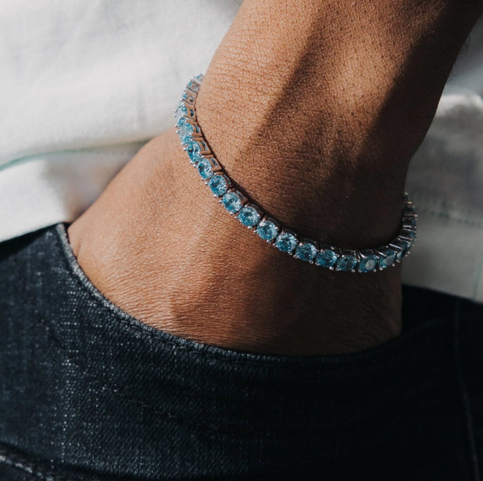 4MM Tiffany Blue Tennis Bracelet