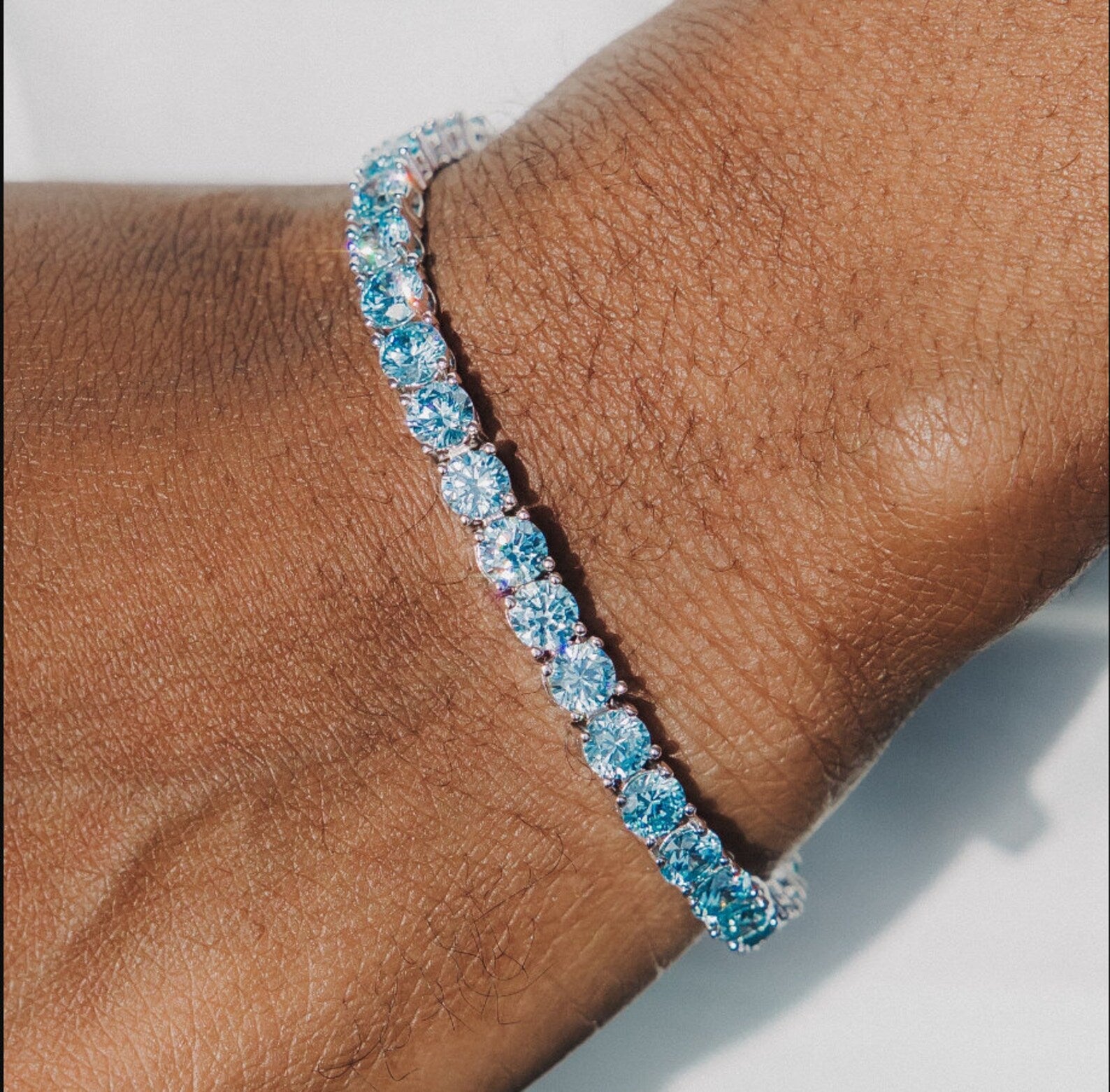 4MM Tiffany Blue Tennis Bracelet