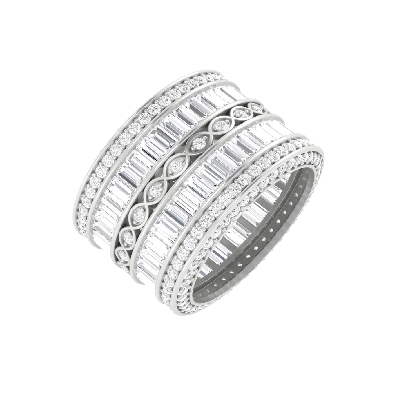 Iced Out 7 layer Trophy Ring