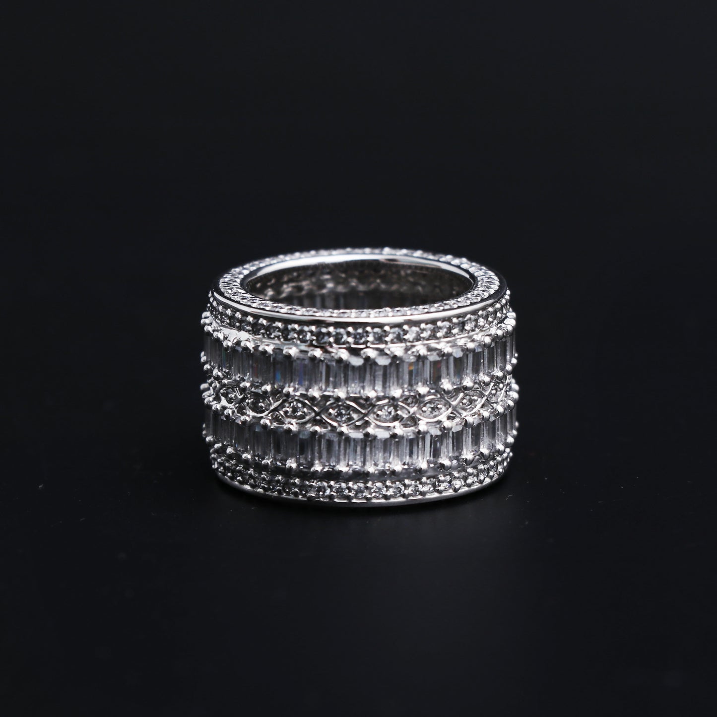 Iced Out 7 layer Trophy Ring