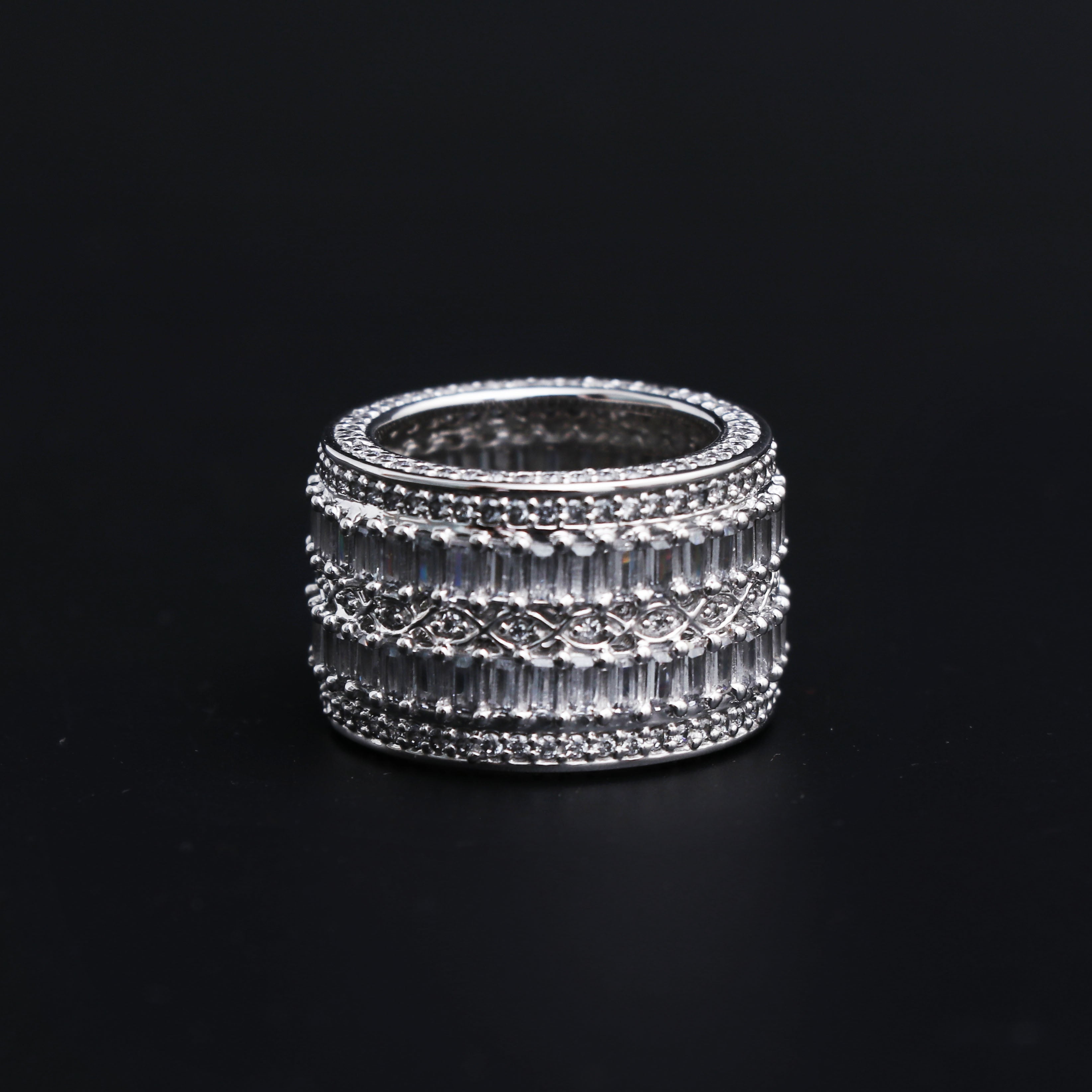 Iced Out 7 layer Trophy Ring
