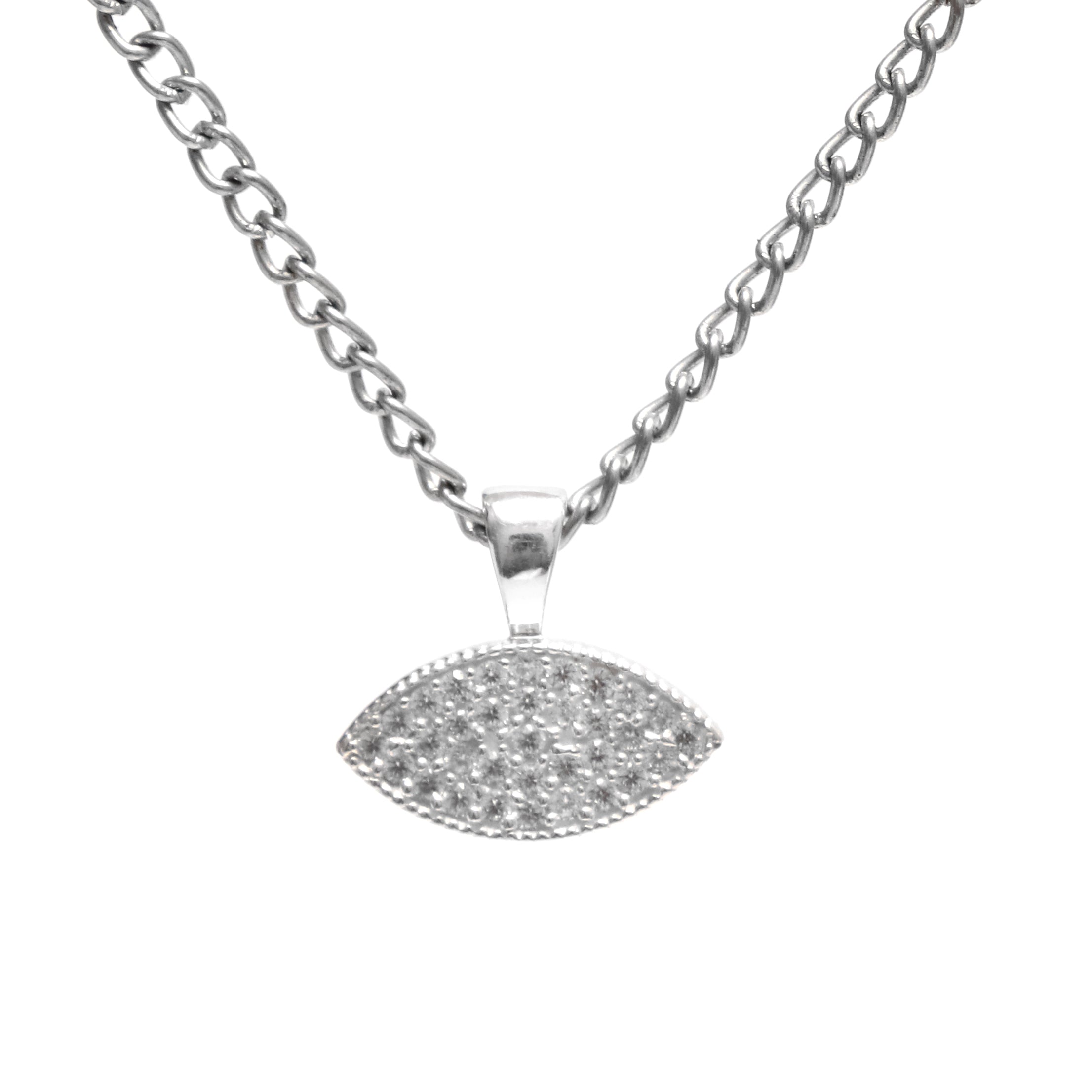 Dainty Iced Out Evil Eye Pendant - For Her