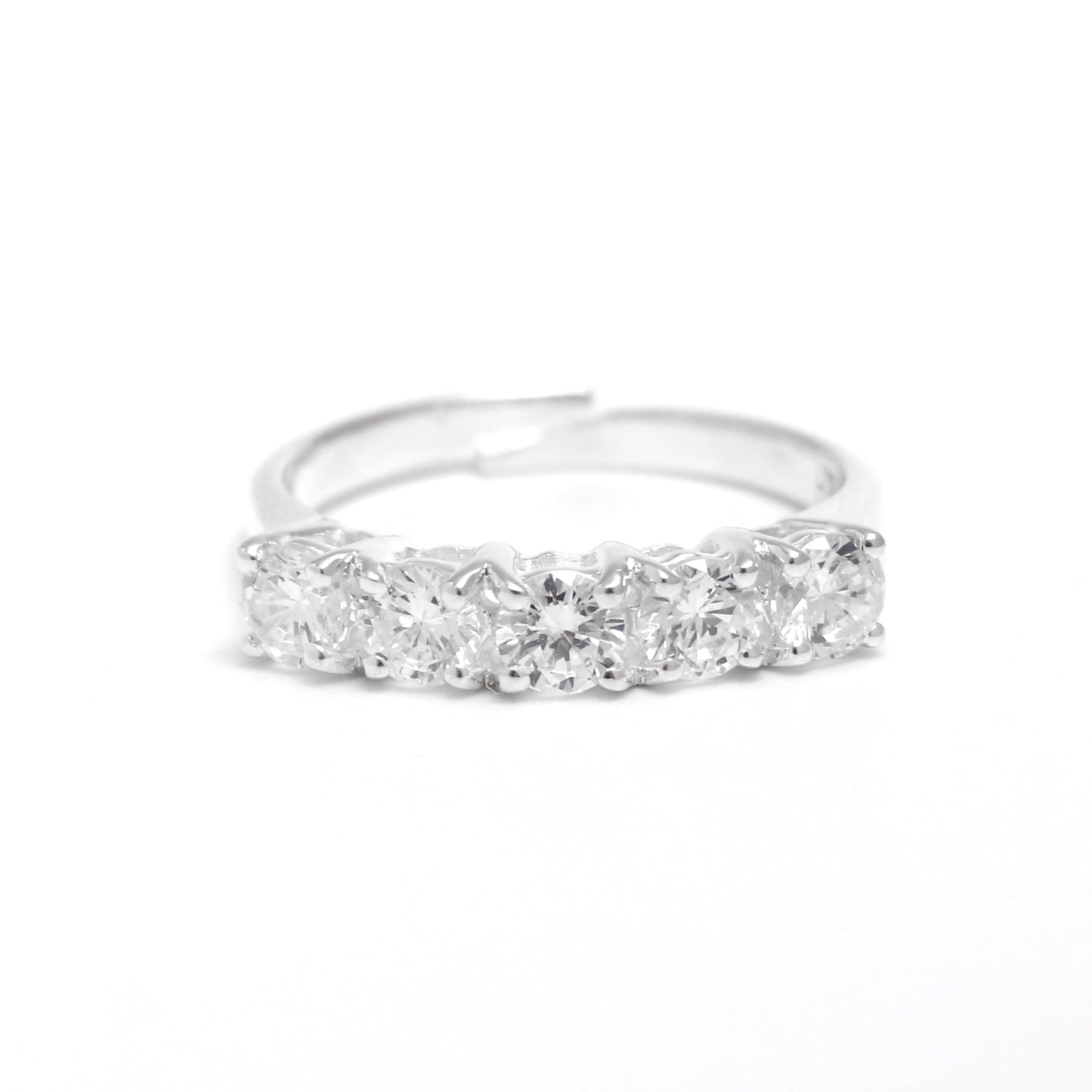 White Gemstone Adjustable Ring
