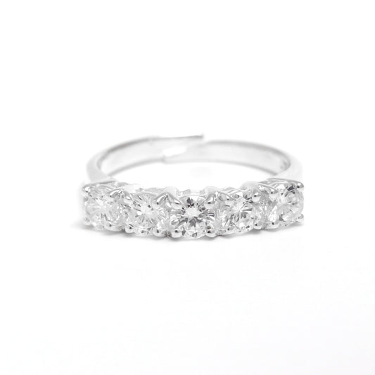 White Gemstone Adjustable Ring