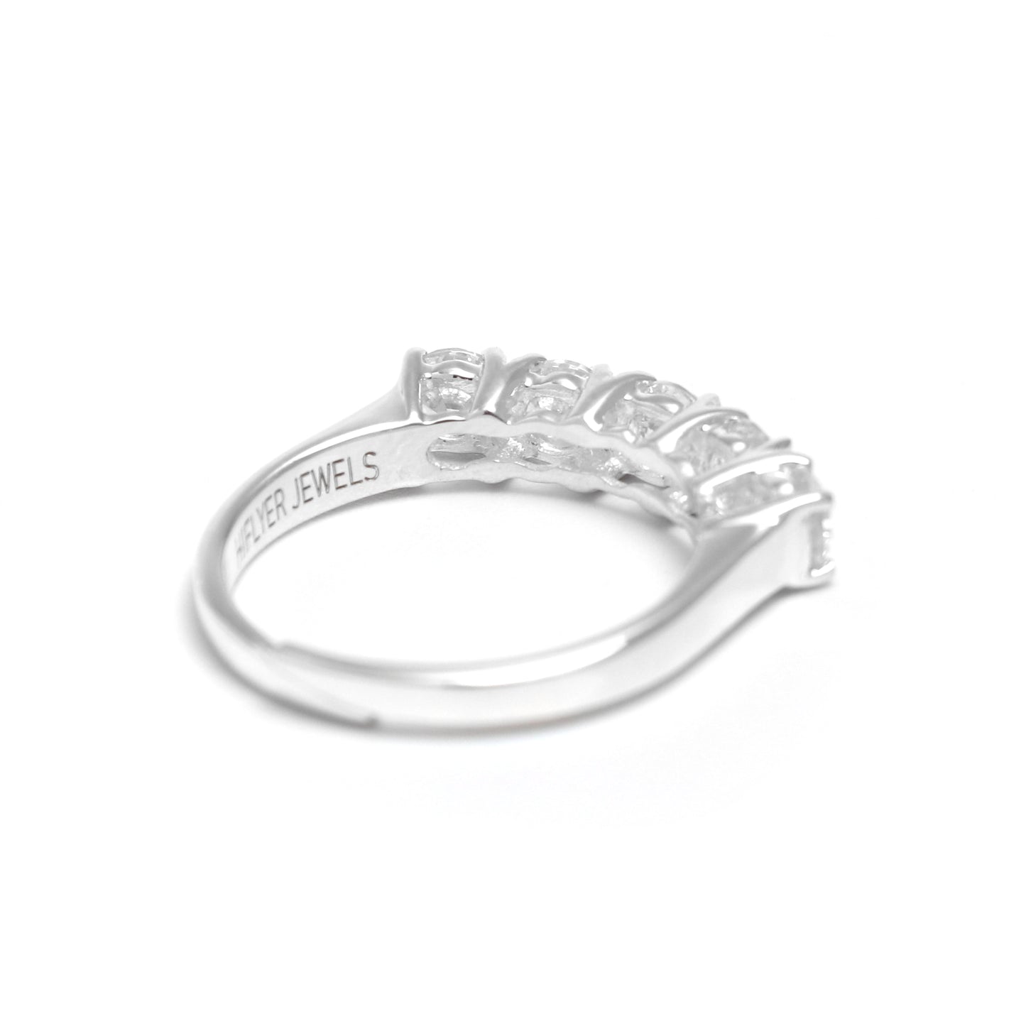 White Gemstone Adjustable Ring