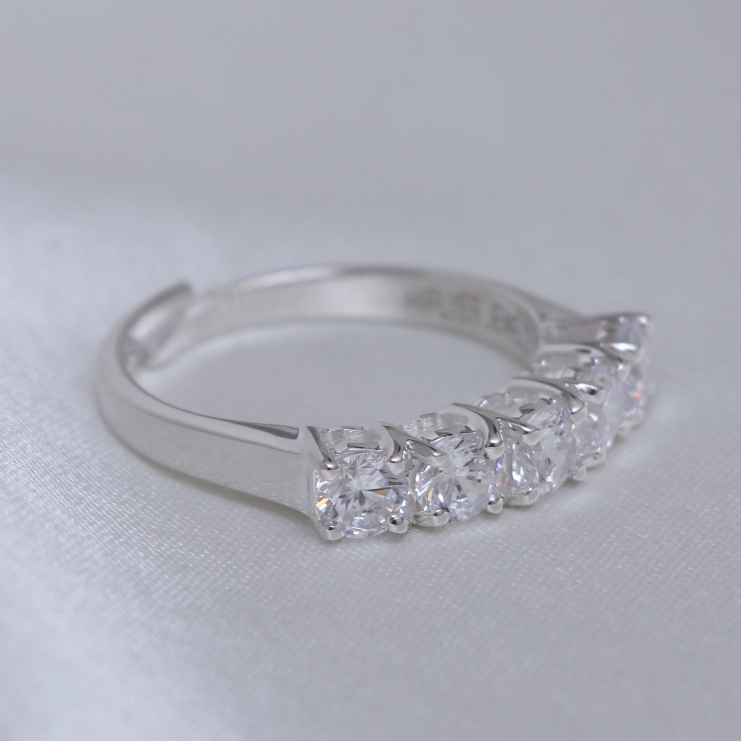 White Gemstone Adjustable Ring