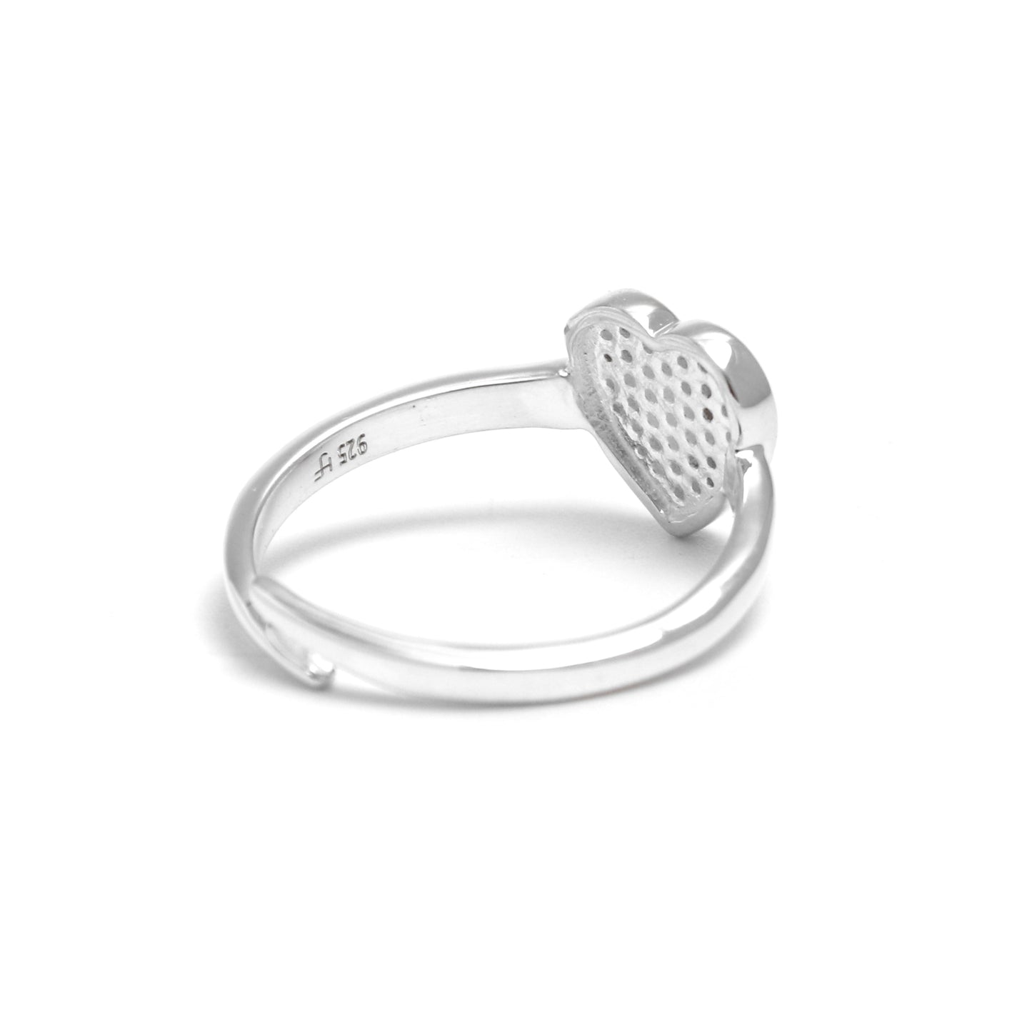 Heart Design Adjustable Gemstone Ring