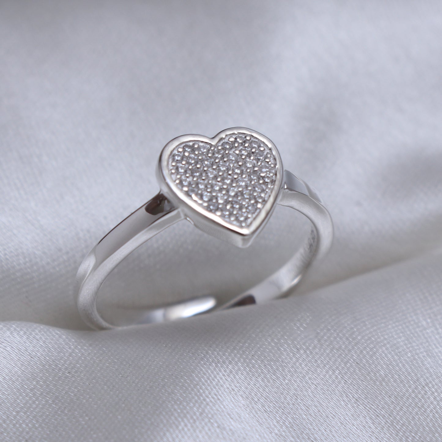 Heart Design Adjustable Gemstone Ring