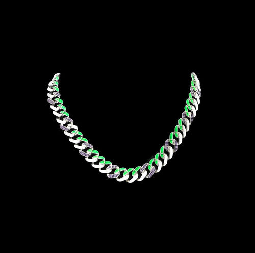 Bi-Color Crazy Cuban Chain - (Glow in the dark)