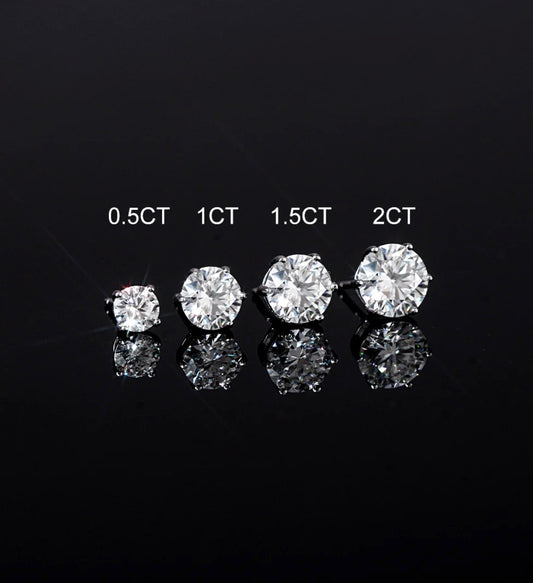 Moissanite diamond stud earrings