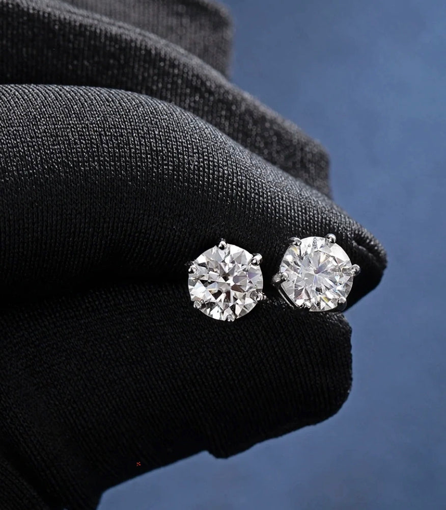 Moissanite diamond stud earrings