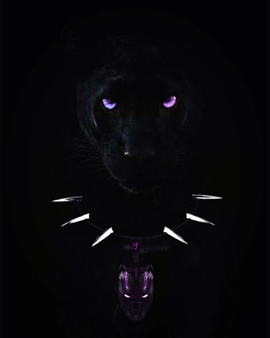 Iced Out Black Panther Pendant - GLOW IN THE DARK