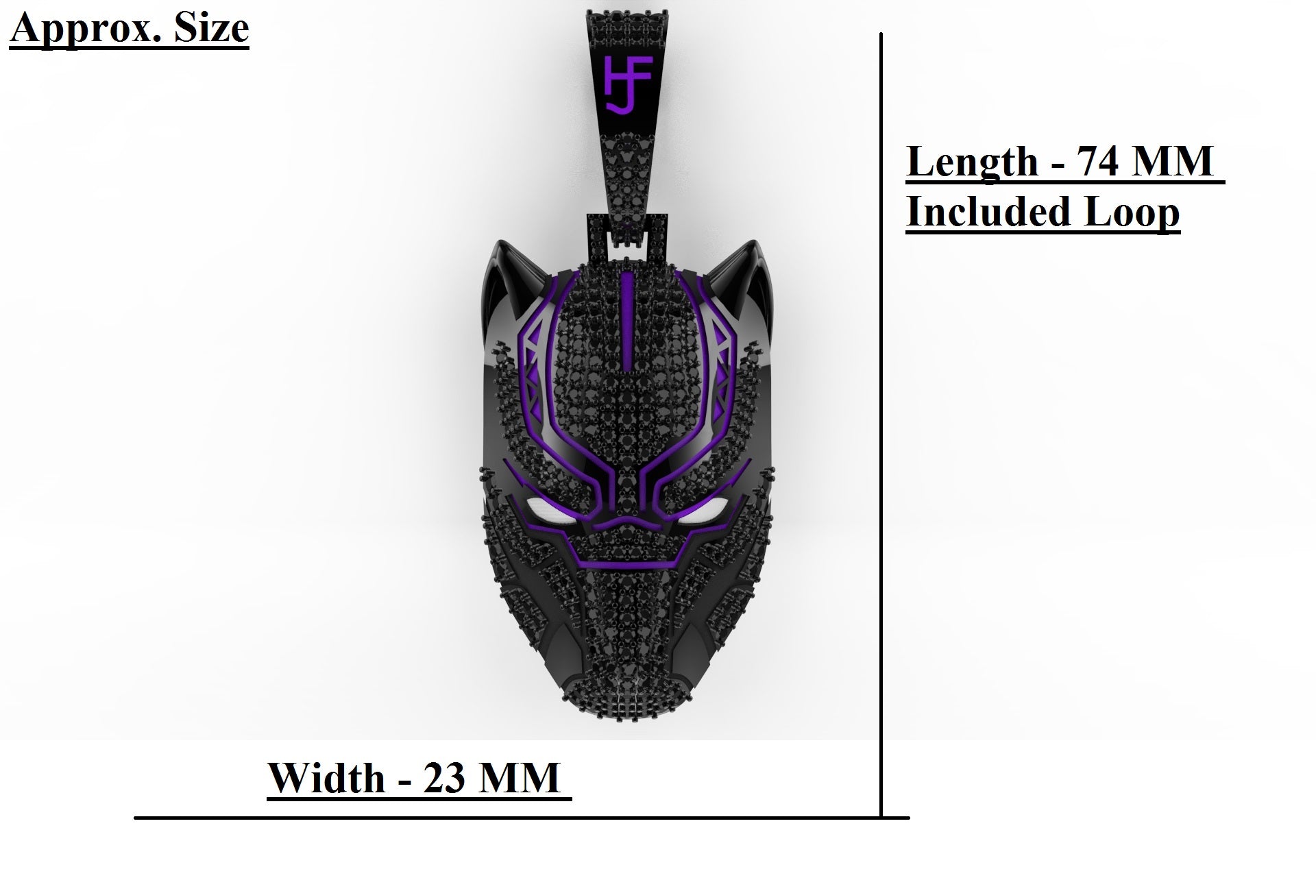 Iced Out Black Panther Pendant - GLOW IN THE DARK